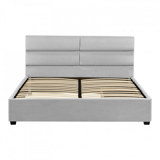 Κρεβάτι διπλό Anay pakoworld με συρτάρι ύφασμα γκρι 160x200εκ