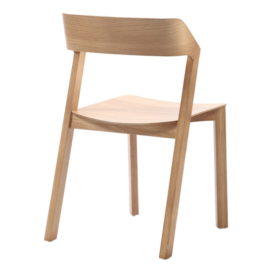 Καρέκλα Danas pakoworld φυσικό ξύλο οξιάς- εκρού μαξιλάρι 49x52x78εκ