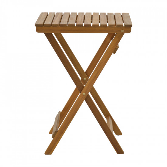 Τραπέζι Lazio pakoworld πτυσσόμενο φυσικό ξύλο ακακίας 50x50x70εκ