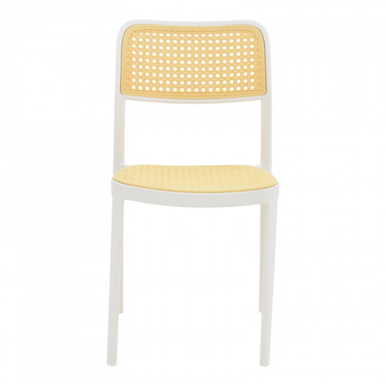 Καρέκλα Westley pakoworld pp φυσικό-λευκό  55x47x81εκ