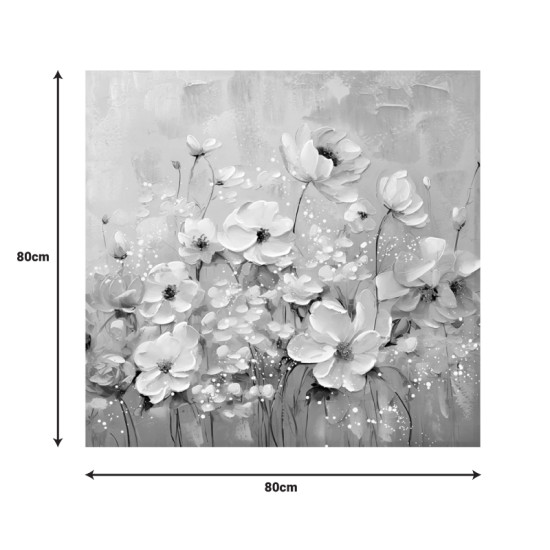 Πίνακας σε καμβά Rozy II Inart 80x3x80εκ