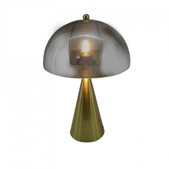 Επιτραπέζιο φωτιστικό Illumna Inart Ε27 χρυσό μέταλλο-γυαλί Φ25x37εκ