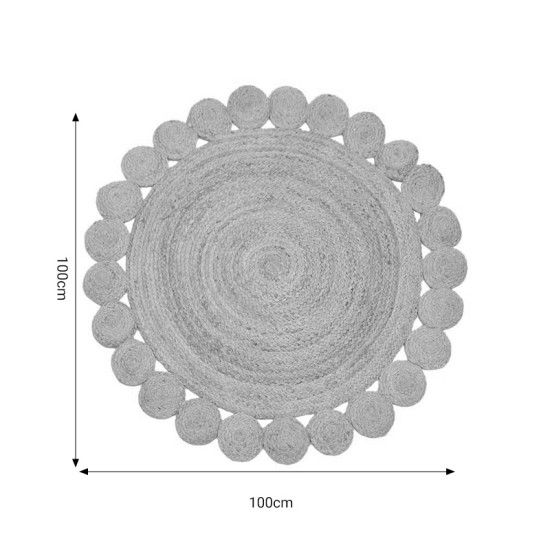 Χαλί Voni Inart φυσικό γιούτα 100x100x1εκ