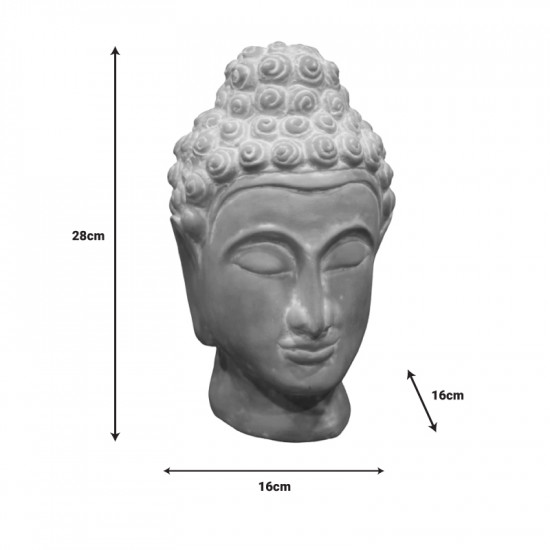 Επιτραπέζιο διακοσμητικό βούδας Rolia Inart γκρι terracotta 16x16x28εκ