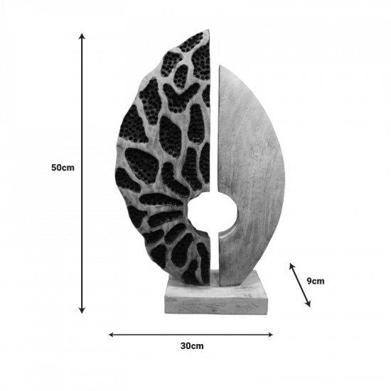 Επιτραπέζιο διακοσμητικό Ostor Inart φυσικό-μαύρο μάνγκο ξύλλο-μέταλλο 30x9x50εκ