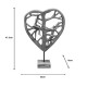 Επιτραπέζιο διακοσμητικό καρδιά Smarle Inart φυσικό μάνγκο ξύλο-αλουμίνιο 32x10x47.5εκ