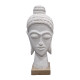 Προτομή κεφαλή βούδα Wevi Inart λευκό μάνγκο ξύλο 17x11.5x41εκ