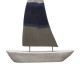Επιτραπέζιο διακοσμητικό καράβι Elize Inart λευκό-γκρι-μπλε μάνκγο ξύλο-μέταλλο 40.5x5x57.5εκ