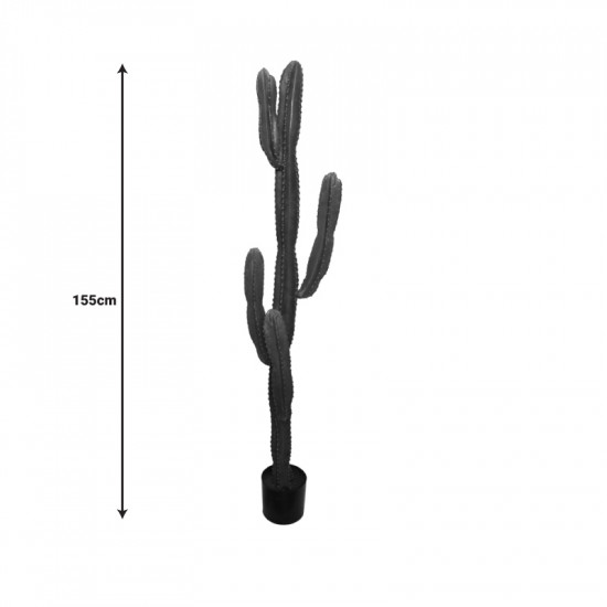 Διακοσμητικό φυτό Cactus I σε γλάστρα Inart πράσινο pp Υ155εκ