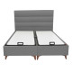 Κρεβάτι διπλό Luxe pakoworld με αποθηκευτικό χώρο ανθρακί ύφασμα 160x200εκ