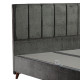 Κρεβάτι διπλό Dreamland pakoworld με αποθηκευτικό χώρο ανθρακί ύφασμα 160x200εκ
