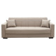 Καναπές-κρεβάτι με αποθηκευτικό χώρο τριθέσιος Vox pakoworld κρεμ ύφασμα 215x85x80εκ