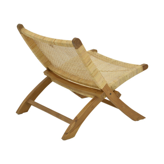 Καρέκλα Jerenze pakoworld φυσικό teak ξύλο-φυσικό rattan 65x78x68εκ