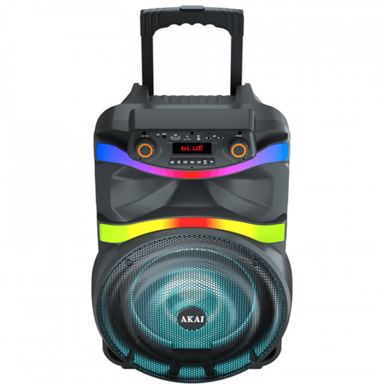 Akai ABTS-X4 Φορητό Party speaker τρόλεϊ με Bluetooth, USB, AUX, SD, FM, TWS, ενισχυτή, τηλεχειριστήριο και ασ. μικρόφωνο με 2 υποδοχές για ενσ. μικρόφωνα-25W RMS