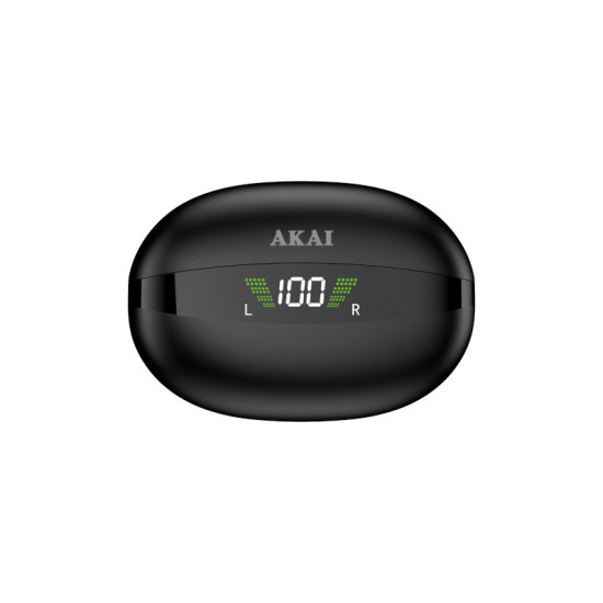 Akai BTE-J350 Ασύρματα in-ear ακουστικά με ψηφιακή οθόνη LED, Bluetooth και Handsfree