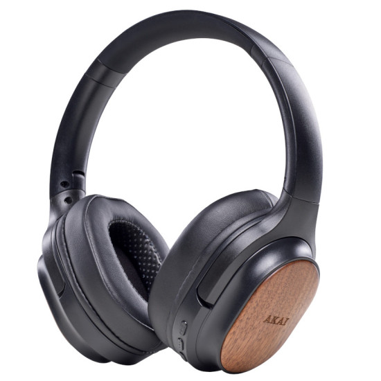 Akai BTH-W150ANC Ασύρματα over ear αναδιπλούμενα bamboo ακουστικά με Bluetooth, ΑNC, NTC, handsfree και Hifi Stereo Sound