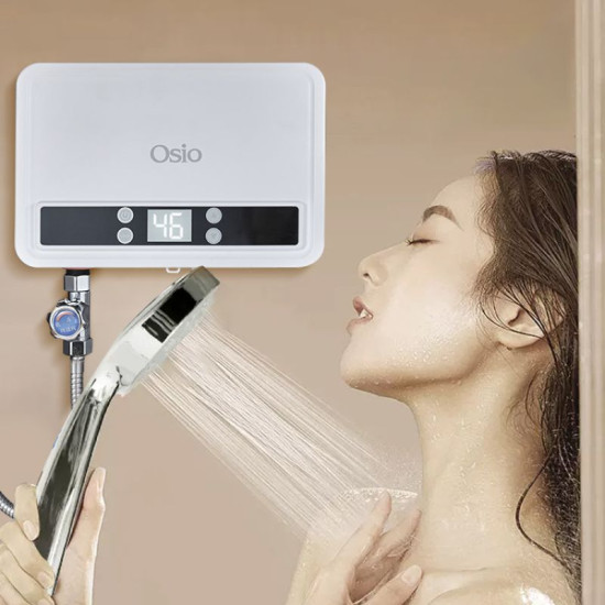 Osio OHF-2590W Λευκός αδιάβροχος ηλεκτρικός ταχυθερμαντήρας τοίχου για μπάνιο IPX4 με οθόνη 5500W