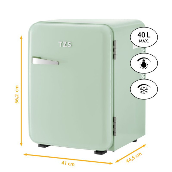 First Austria FA-5172-3-GL Ανοιχτό πράσινο ρετρό mini bar R600, 22dB – μικτά 40L