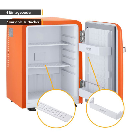 First Austria FA-5172-3-OR Πορτοκαλί ρετρό mini bar R600, 22dB – μικτά 40L