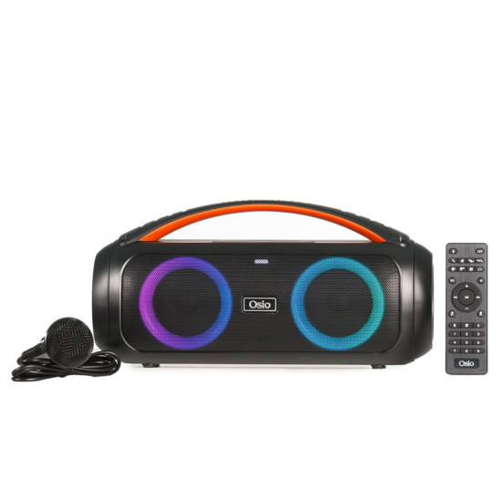 Osio OBT-8010 Φορητό αδιάβροχο ηχείο Bluetooth με USB, LED, AUX, TF, TWS, FM και ενσ. μικρόφωνο – 50W