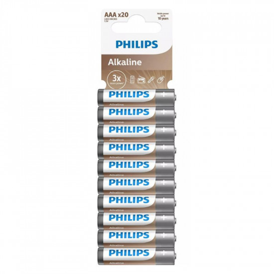 Philips LR03A20T/GRS Αλκαλικές μπαταρίες υψηλής απόδοσης 20τεμ AAA