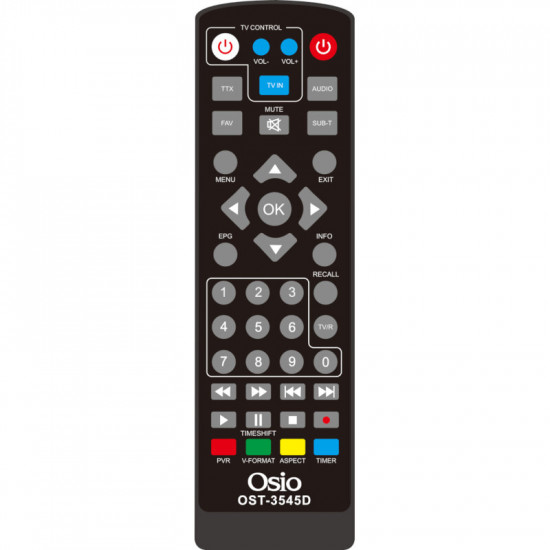 Osio OST-3545D DVB-T/T2 Full HD H.265 MPEG-4 Ψηφιακός δέκτης με USB και χειριστήριο για TV & δέκτη