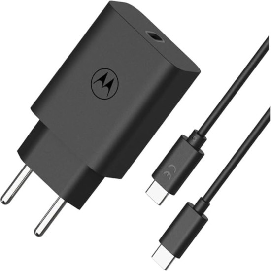 Motorola SJMC302 Μαύρος ταχυφορτιστής Type-C με USB-PD και καλώδιο 1μ. Type-C σε Type-C-30W