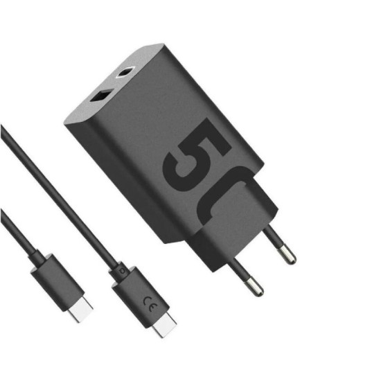 Motorola SJMC502 Μαύρος ταχυφορτιστής με 2xUSB Τype-C και Τype-A με USB-PD και καλώδιο 1μ. Type-C σε Type-C-50W