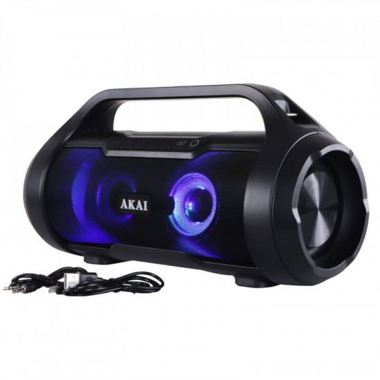 Akai ABTS-50 Αδιάβροχο φορητό ηχείο Bluetooth με TWS, USB, LED, micro SD και Aux-In – 30W