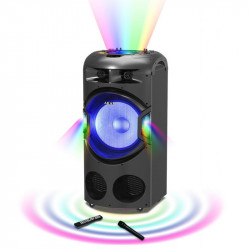 Akai DJ-BY4L Φορητό Bluetooth karaoke party speaker με μίκτη, LED και ασύρματο μικρόφωνο – 120 W RMS