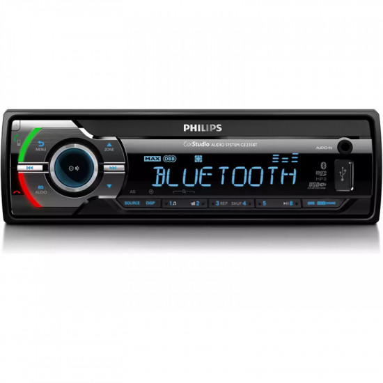 Philips CE235BT/13/GRS Ηχοσύστημα αυτοκινήτου με Bluetooth, επιπλέον είσοδο για εξωτ. μικρόφωνο, USB, κάρτα SD και Aux-In 4 x 50W