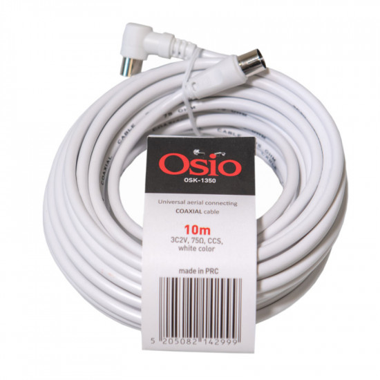 Osio OSK-1350 Ομοαξονικό καλώδιο κεραίας γωνιακό αρσενικό σε θηλυκό 10 m 75 Ω
