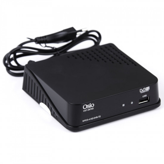 Osio OST-2670D DVB-T/T2 Full HD H.265 MPEG-4 Ψηφιακός δέκτης με USB και μεγάλο χειριστήριο για TV & δέκτη