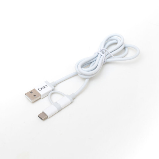 Osio OTU-495W Καλώδιο USB σε micro USB & USB TYPE C με αντάπτορα – 1 m