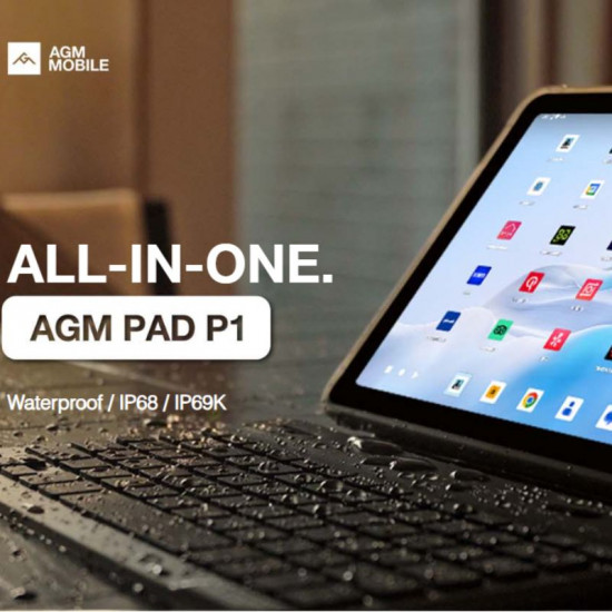 AGM PAD P1 10.36″ Γκρι αδιάβροχο Τablet IP68/IP69K (8GB/256GB) με Bluetooth, USB, SD, 2 Nano SIM, 4G, 2K, GPS, Android 13 με προστατευτική θήκη