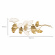 HOMCOM 3D Μεταλλική Διακόσμηση Τοίχου, Golden Ginkgo Leaves Wall Art 138x70cm