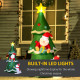 Φουσκωτό Χριστουγεννιάτικο Δέντρο Outsunny με Άγιο Βασίλη και κουτάβι, Περιλαμβάνονται φωτάκια LED και φουσκωτό, 112x80x180cm