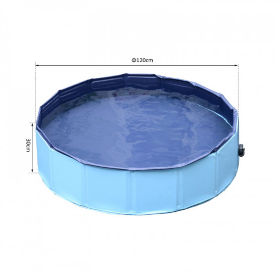 Αναδιπλούμενη Πισίνα για Κατοικίδια 120 x 30 cm Χρώματος Μπλε PawHut D01-004BU