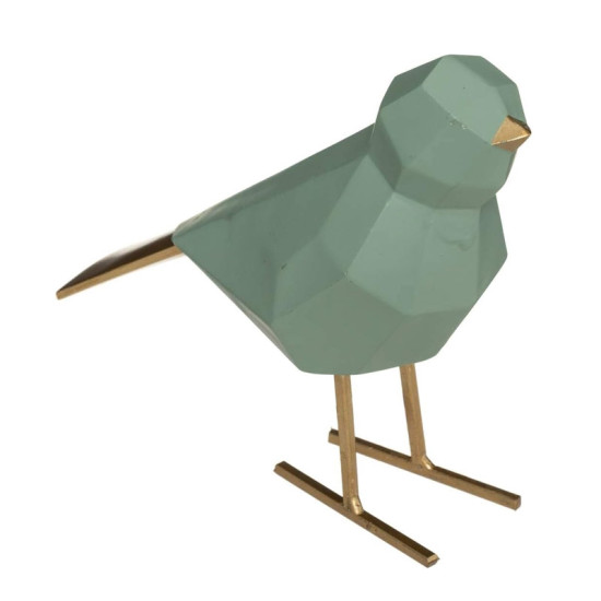 Διακοσμητικό Πουλί από Πολυρεσίνη Origami Bird 16.5 x 7 x 16 cm Χρώματος Πράσινο Atmosphera 182281-Green