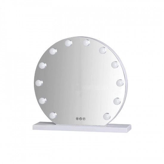 Επιτραπέζιος Στρογγυλός Καθρέπτης Μακιγιάζ με LED Φωτισμό 50 x 10 x 47.5 cm Hoppline HOP1001307