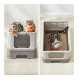 Φορητή Κλειστή Τουαλέτα Γάτας 54.3 x 42.5 x 37.8 cm Χρώματος Taupe Feandrea PPT001G01
