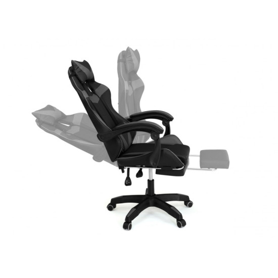 Καρέκλα Gaming με Υποπόδιο 63 x 62 x 114-124 cm Χρώματος Γκρι Idomya 30078801