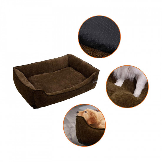 Κρεβάτι Σκύλου 110 x 75 x 27 cm Χρώματος Σκούρο Καφέ Feandrea PGW12CC
