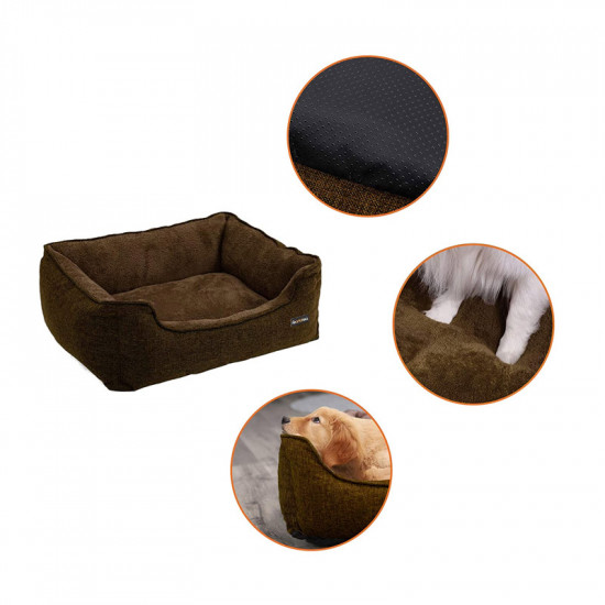 Κρεβάτι Σκύλου 90 x 75 x 25 cm Χρώματος Σκούρο Καφέ Feandrea PGW11CC