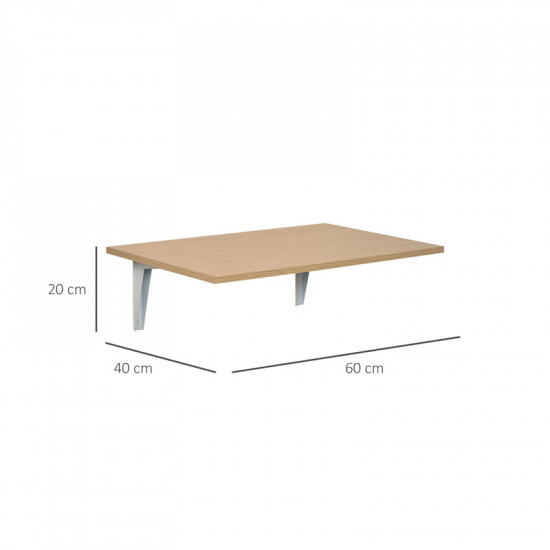 Ξύλινο Πτυσσόμενο Επιτοίχιο Τραπέζι 60 x 40 x 20 cm HOMCOM 833-179