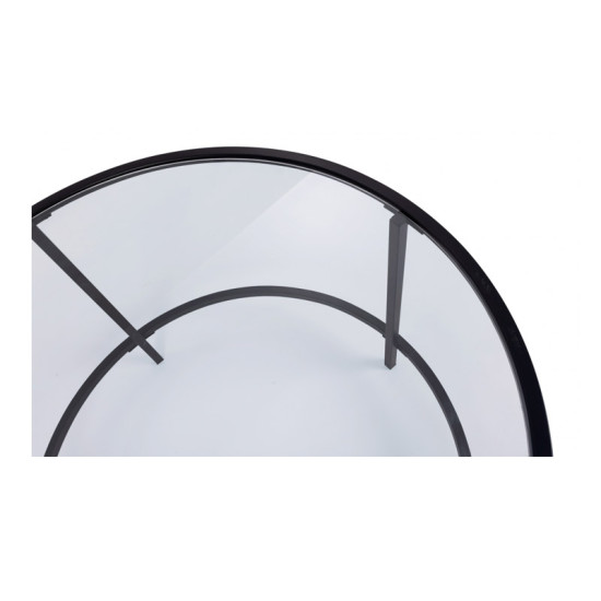 Μεταλλικό Στρογγυλό Τραπέζι Σαλονιού με Γυάλινη Επιφάνεια 70 x 70 x 45 cm Siena Idomya 30089531