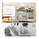 Μεταλλικό/Ξύλινο Ντουλάπι για Αμμολεκάνη Γάτας 89 x 45 x 74.5 cm Costway PV10054WH