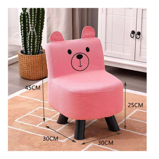 Παιδική Ξύλινη Καρέκλα Αρκουδάκι 30 x 30 x 45 cm Χρώματος Ροζ Shally Dogan 02840090