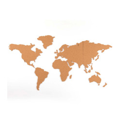 Αυτοκόλλητος Πίνακας Ανακοινώσεων από Φελλό σε Σχήμα Παγκόσμιος Χάρτης με Πινέζες Puzzle World Map 150 x 80 cm Bakaji 8054143000955