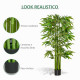 HOMCOM Ψεύτικο φυτό μπαμπού; Ύψος 160cm με μαύρο βάζο για εσωτερικούς και εξωτερικούς χώρους - Πράσινο